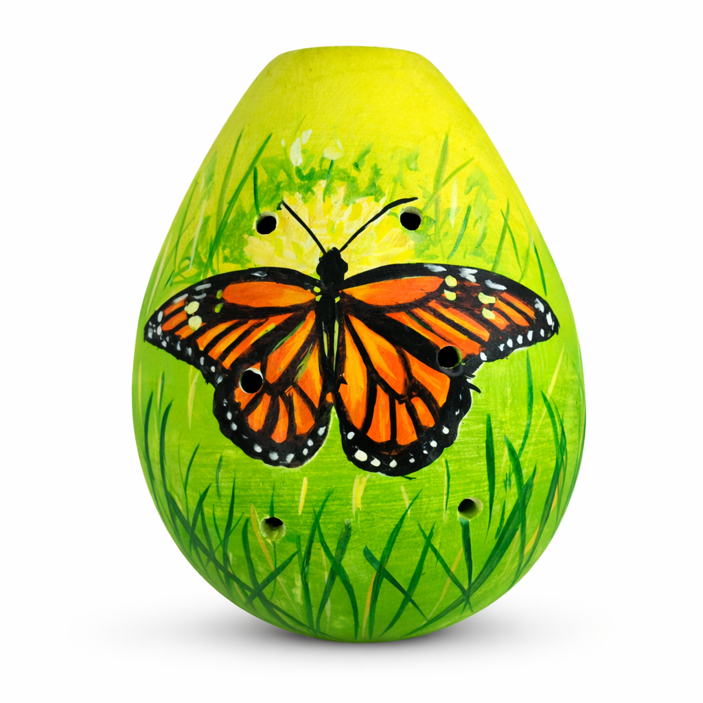 Ceramic ocarinas with butterflies - made by a Peruvian Amazon artisan - Amazon Ecology