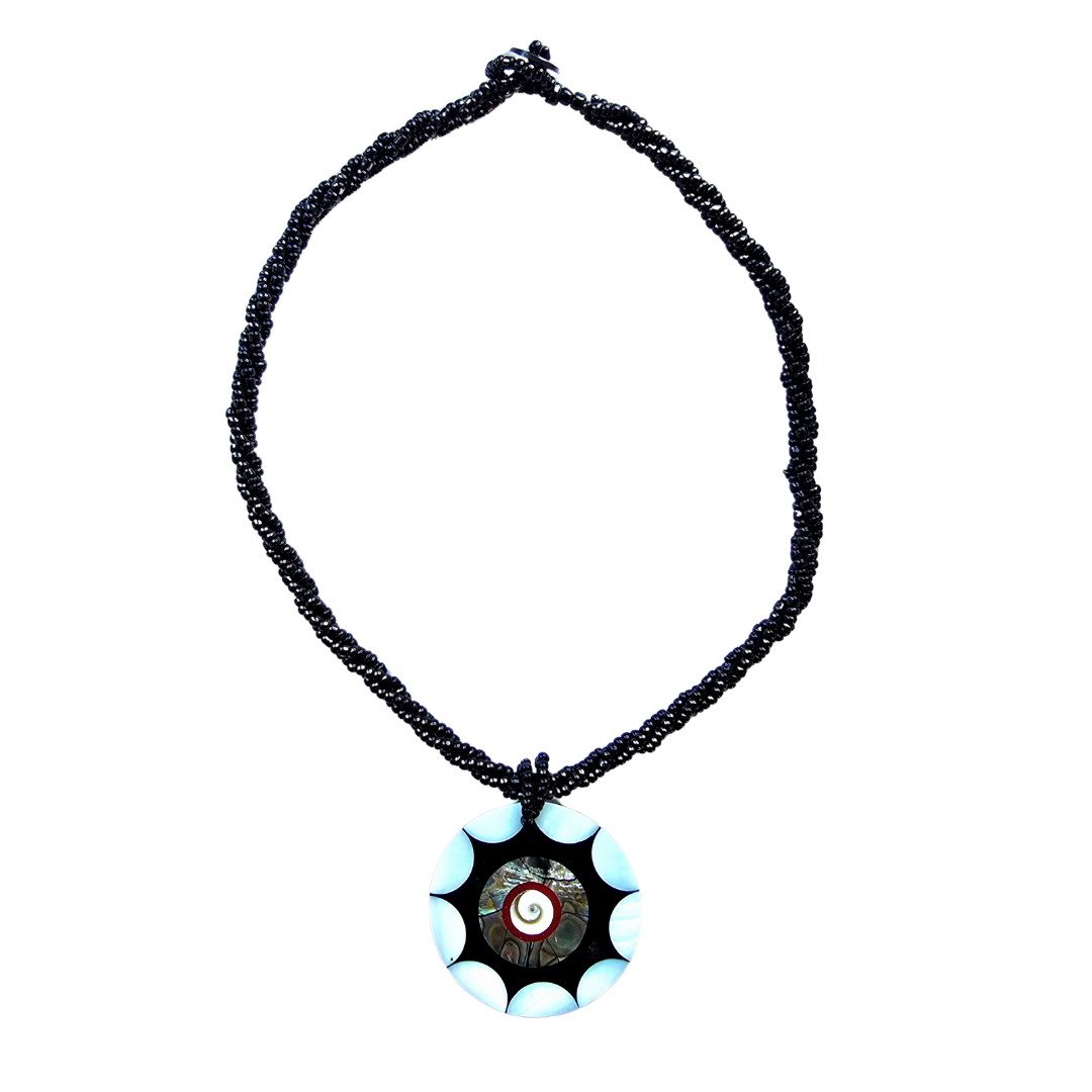 Black star abalone necklace from the Peruvian Amazon