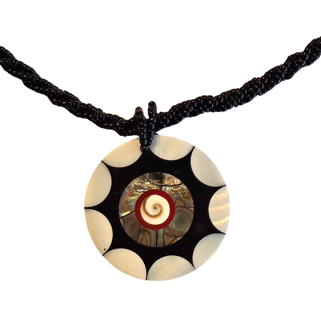 Black star abalone necklace from the Peruvian Amazon