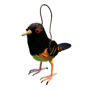 EASTERN TOWHEE BIRD - FAIR TRADE CHRISTMAS TREE ORNAMENT - WOVEN BY PERUVIAN AMAZON ARTISAN - Amazon Ecology