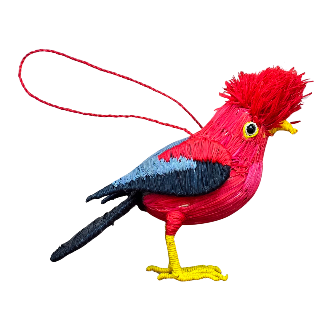 COCK OF THE ROCK BIRD FAIRTRADE CHRISTMAS TREE ORNAMENT WOVEN BY PERUVIAN AMAZON ARTISAN - Amazon Ecology