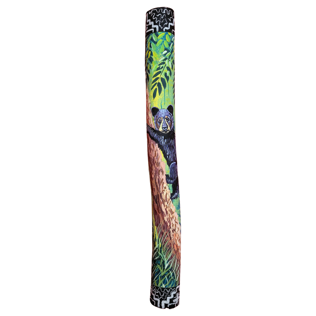Rainsticks with wildlife and native designs from the Peruvian Amazon