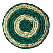 Chambira woven coasters with colored rings - handmade by Peruvian artisans - Amazon Ecology