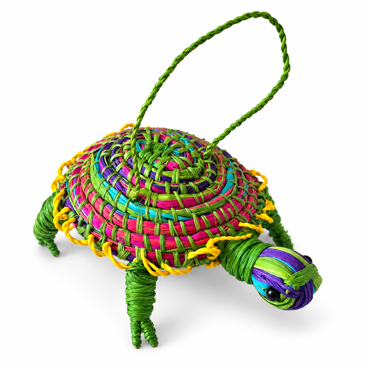 TURTLE - WOVEN FAIR -TRADE ORNAMENT - MADE BY PERUVIAN AMAZON ARTISAN - Amazon Ecology
