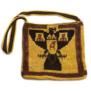 Peruvian Amazon Clan Ocaina Symbol Design, Crocheted Shoulder Strap Bag