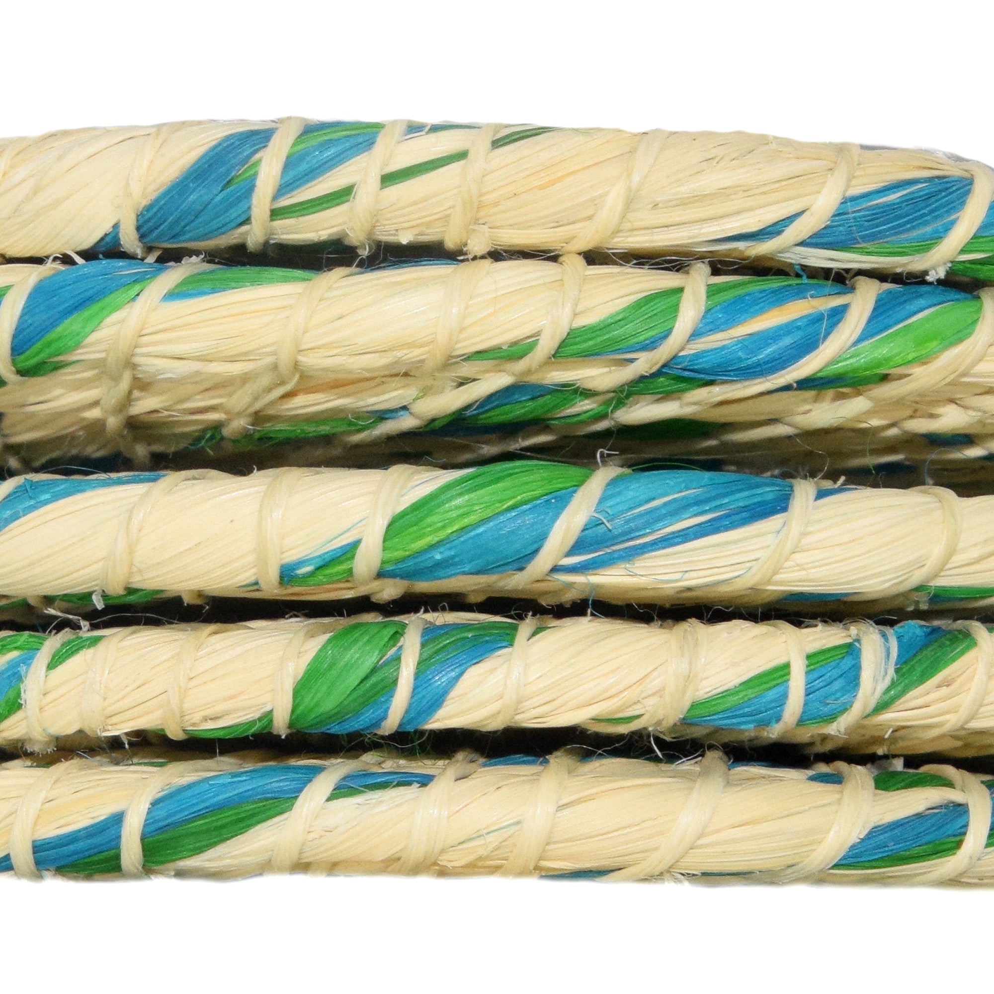 Chambira woven coasters with colored swirl- handmade by Peruvian artisans