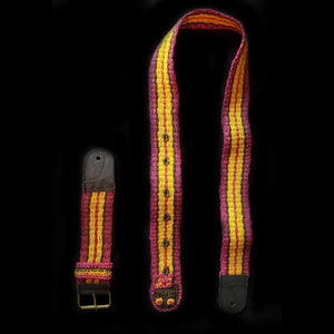 GS07D : Fair-trade hand-made Amazon guitar strap - striped snake model