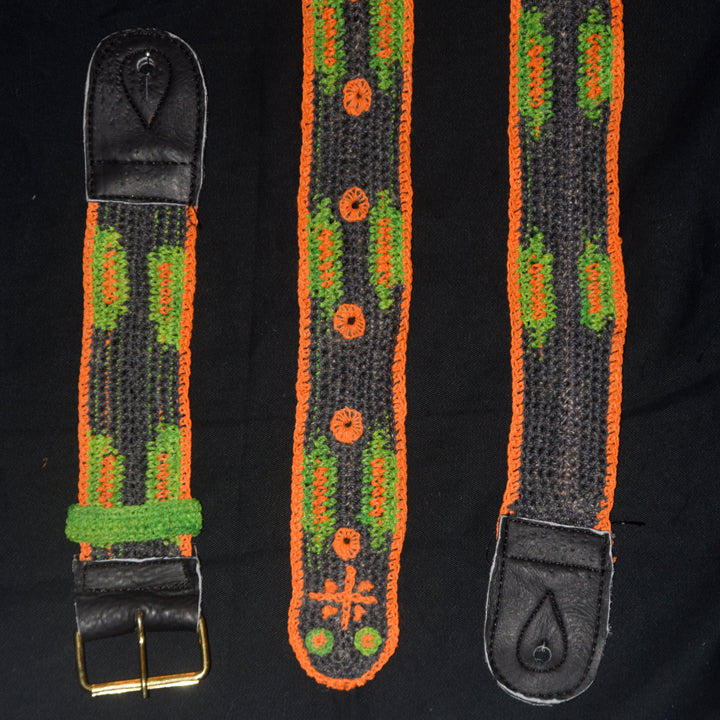 FAIR -TRADE HAND-MADE GUITAR STRAP - JUNGLE PATTERN - WOVEN BY PERUVIAN AMAZON ARTISAN