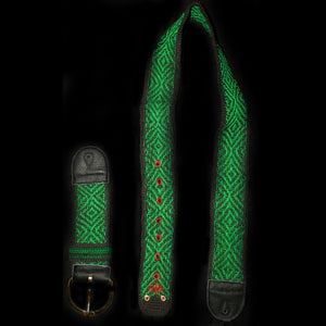 GSL01C : Fair-Trade hand-made Amazon guitar strap - Green Anaconda model