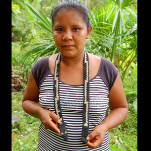 GSM03A: Native artisan Amalia Ariram with Amazon mandolin strap - boa snake model