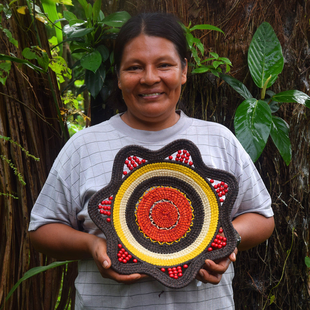 Midnight Sun - Stunning Decorative Basket - Fair Trade and Hand made by Peruvian Amazon artisan