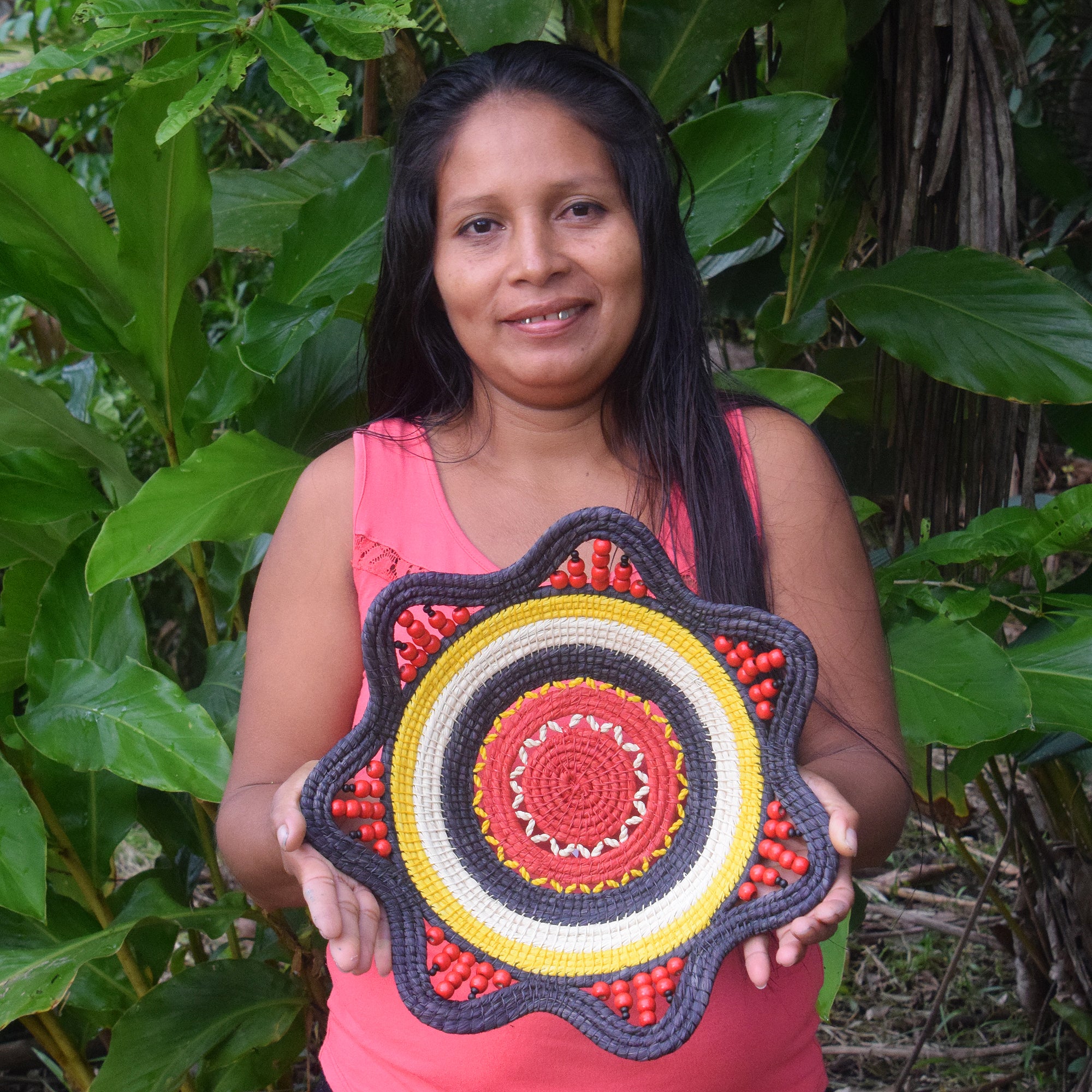 Midnight Sun - Stunning Decorative Basket - Fair Trade and Hand made by Peruvian Amazon artisan