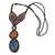 Ayahuasca vine and lapis lazuli macrame necklace with woven leaves