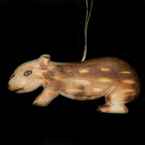 FAIR-TRADE CHRISTMAS TREE BALSA WOOD ORNAMENT - PACA - CARVED BY ARTISAN FROM PERUVIAN AMAZON