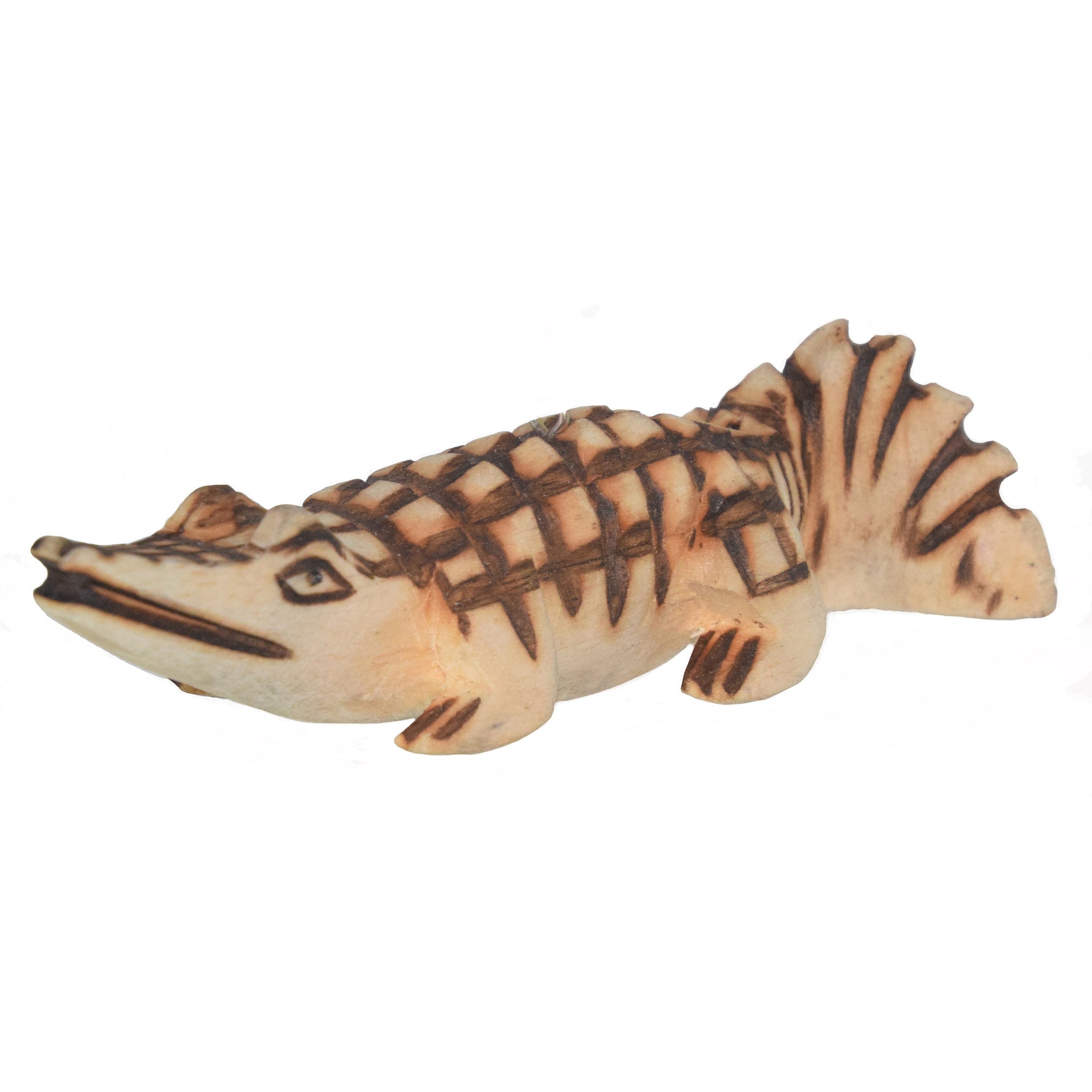 CAIMAN BALSA WOOD FAIR -TRADE ORNAMENT - CARVED BY PERUVIAN AMAZON ARTISAN