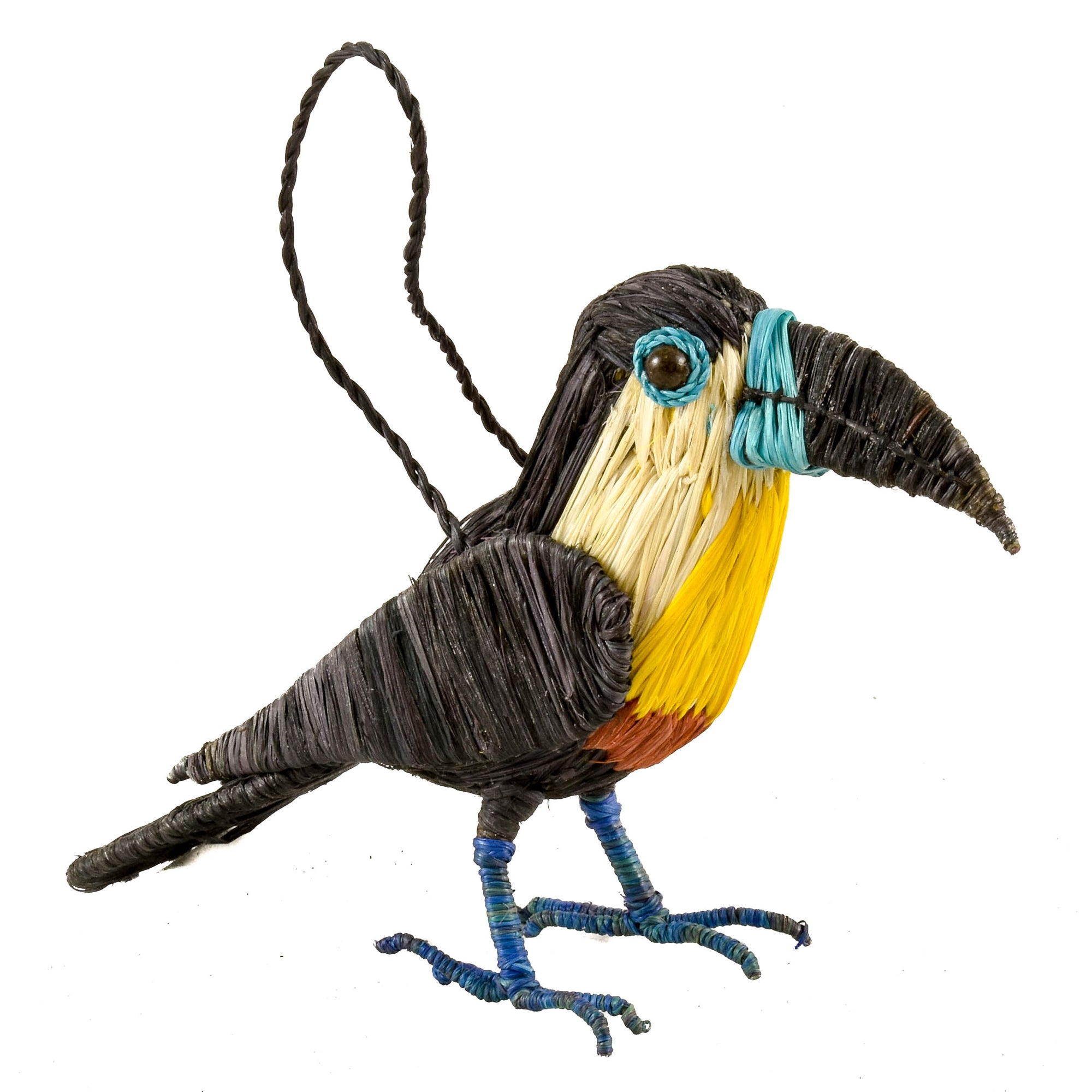 TOUCAN BIRD - FAIR-TRADE CHRISTMAS TREE ORNAMENT - WOVEN BY PERUVIAN AMAZON ARTISAN