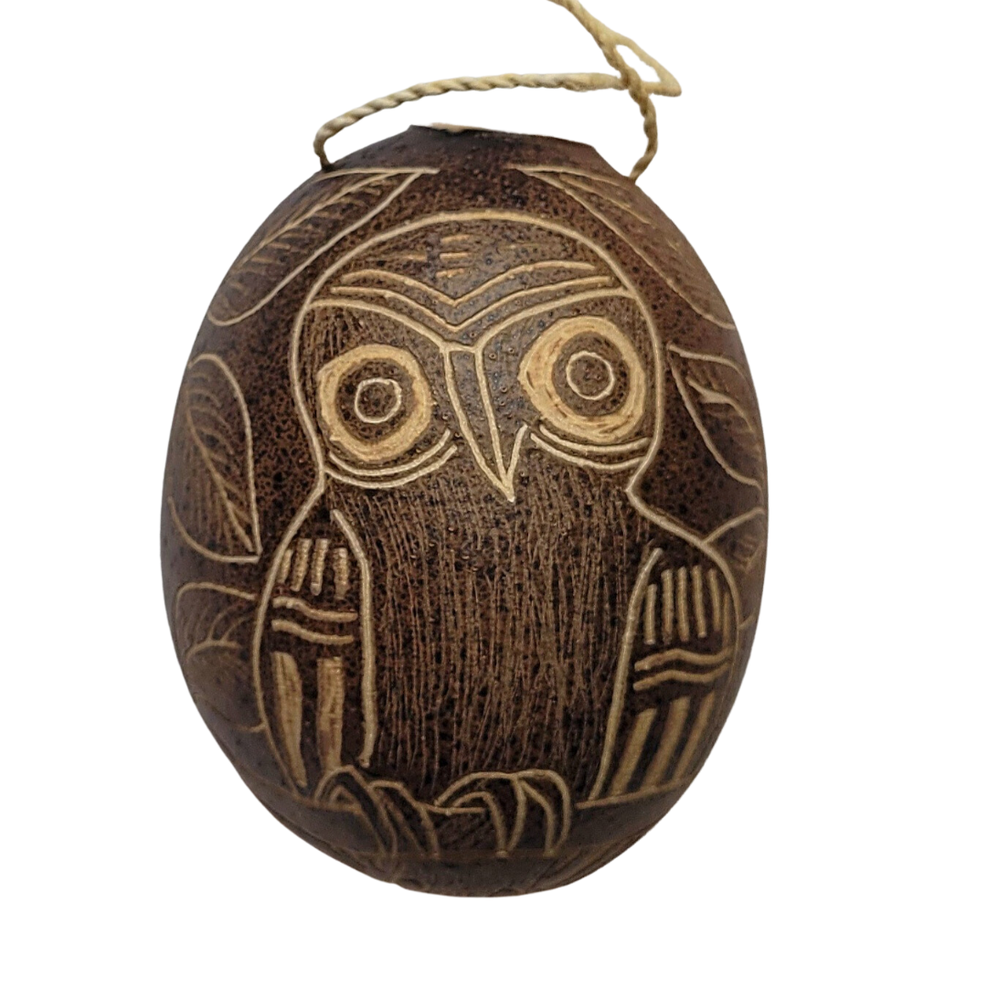 Owl Bird Calabash Christmas tree ornament and hand rattle