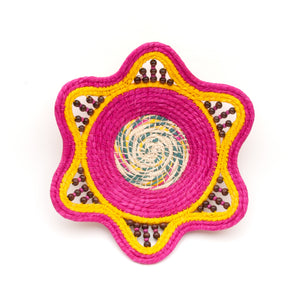 Pink Lemonade Decorative Basket -Fair Trade and Handwoven by Peruvian Amazon artisan