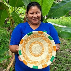 Orange and Green Delight - Fair Trade Basket - Handmade by Peruvian Amazon artisan
