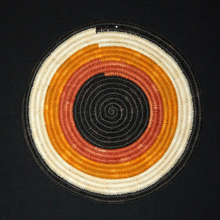 Woven hot pad (trivet) and center piece with 4 earth-tone bands - Amazon Ecology