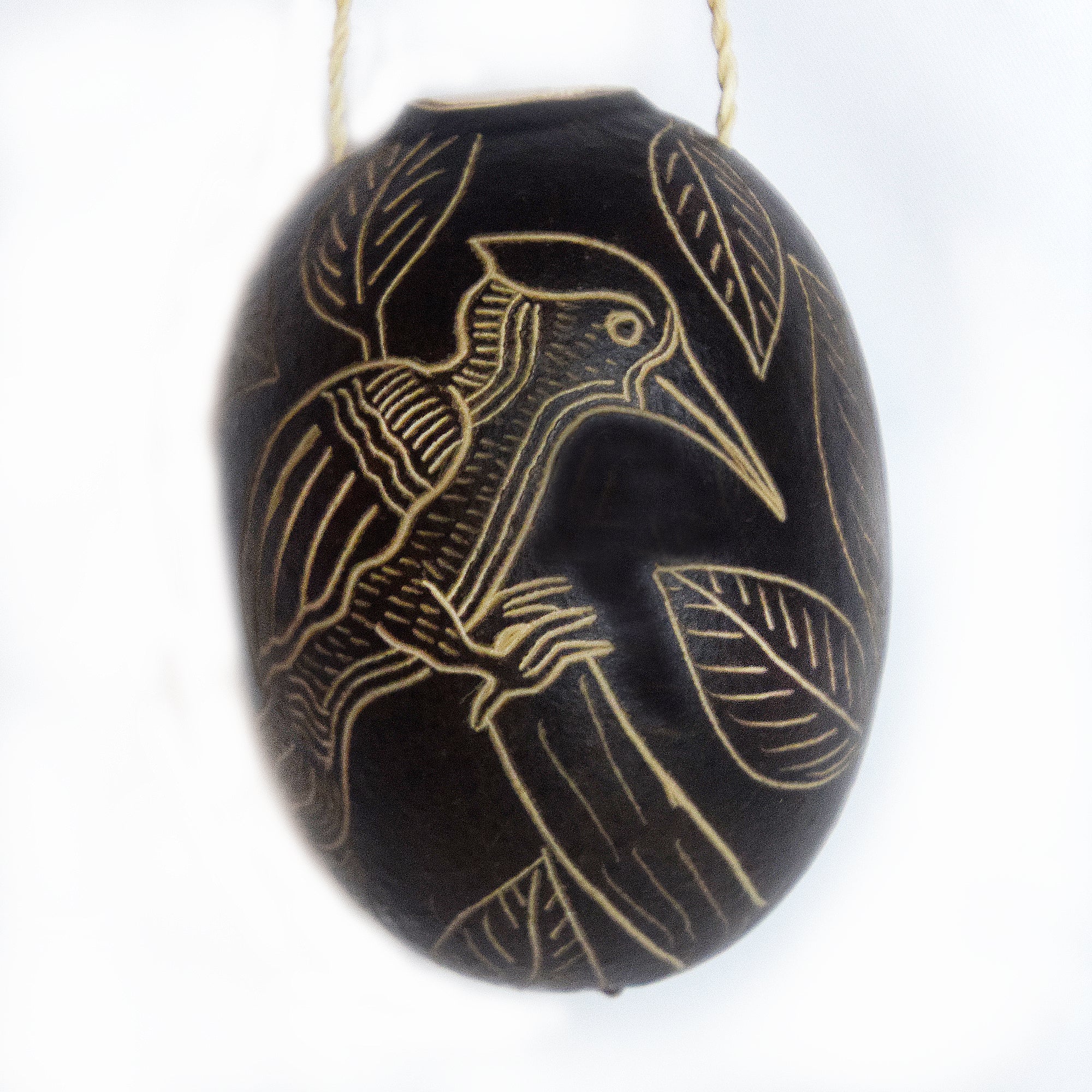 Woodpecker Bird Calabash Christmas tree ornament and hand rattle - Amazon Ecology