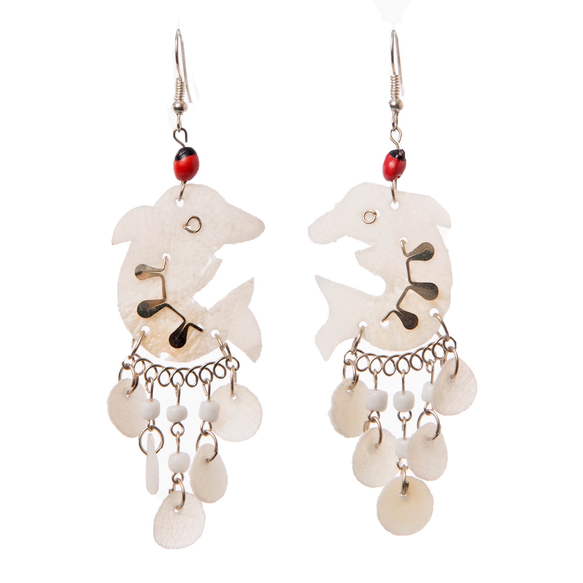 Paiche Fish Scales Dolphin and Star Earrings - Amazon Ecology