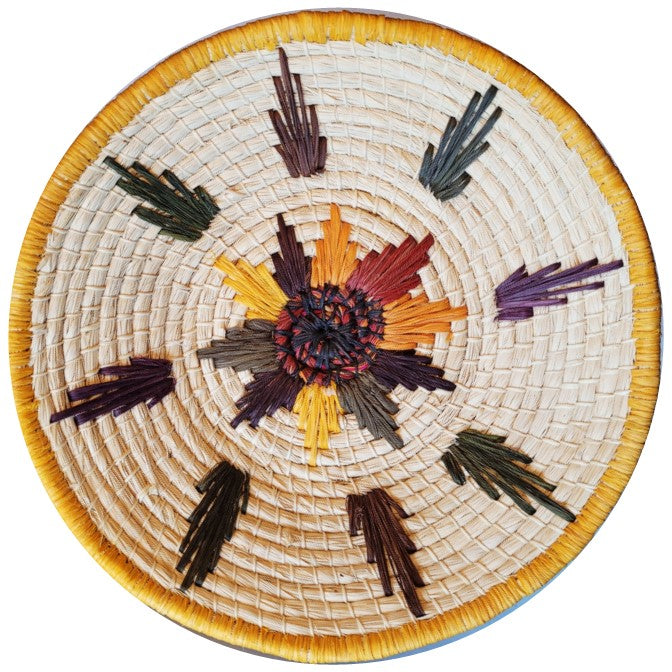 Red Sun Decorative Basket - Fair Trade and Handwoven by Peruvian Amazon artisan