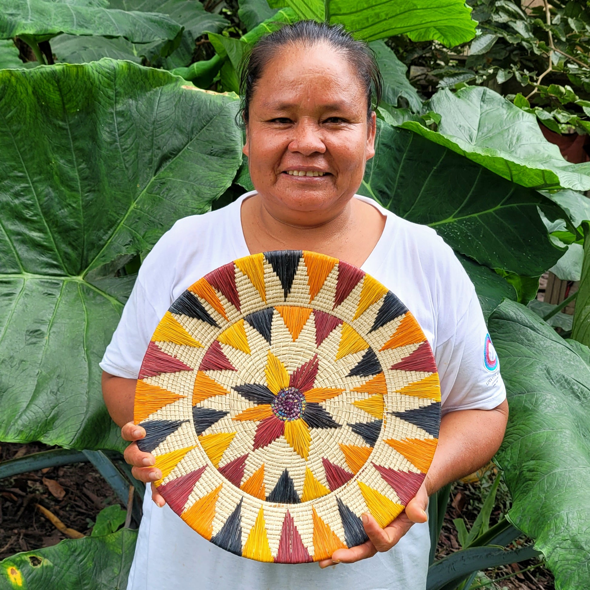 Sunflower Whimsy Handwoven Basket Fair Trade - Amazon Ecology
