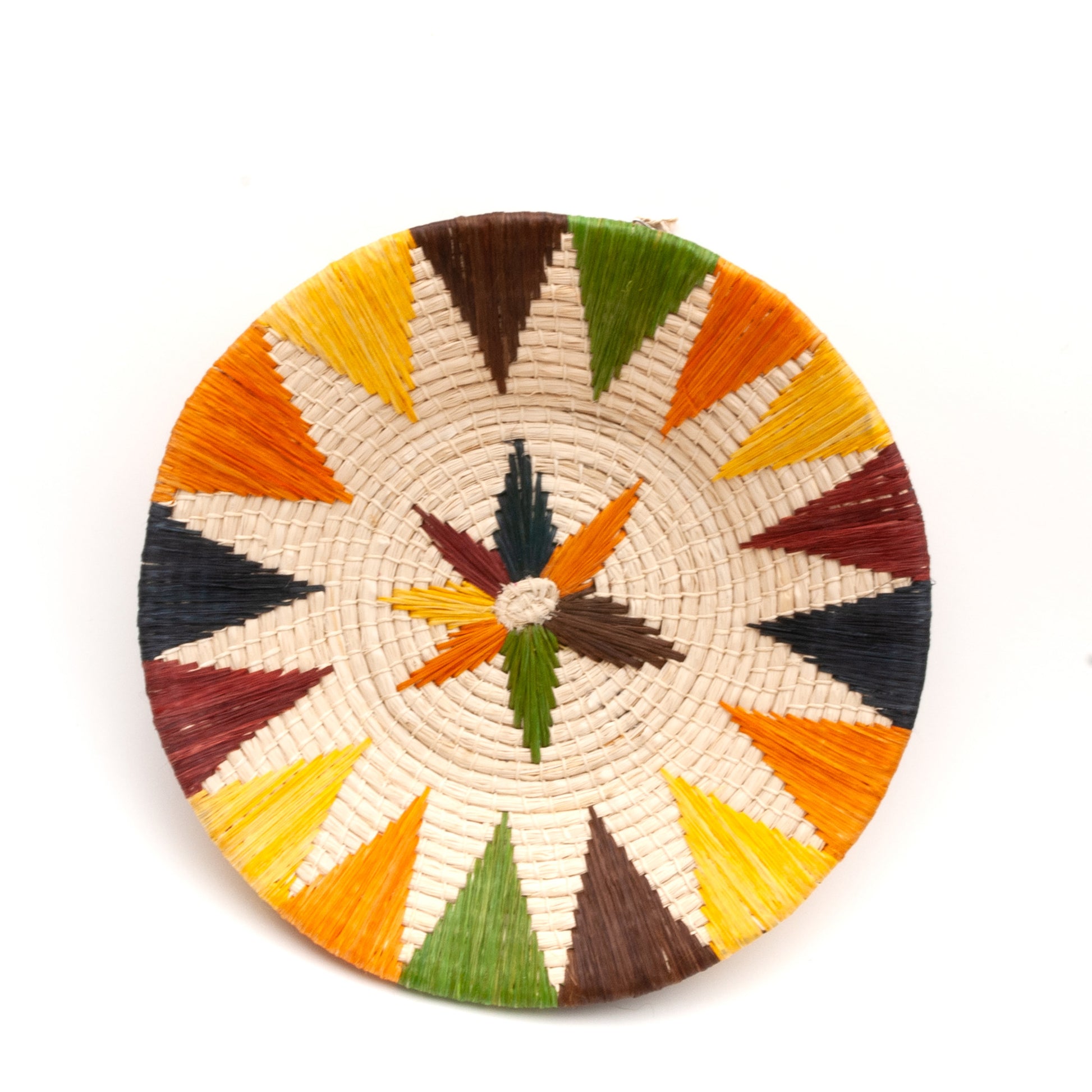 Rainbow Chevron and Star Flower Decorative Basket - Fair Trade and Handwoven - Amazon Ecology