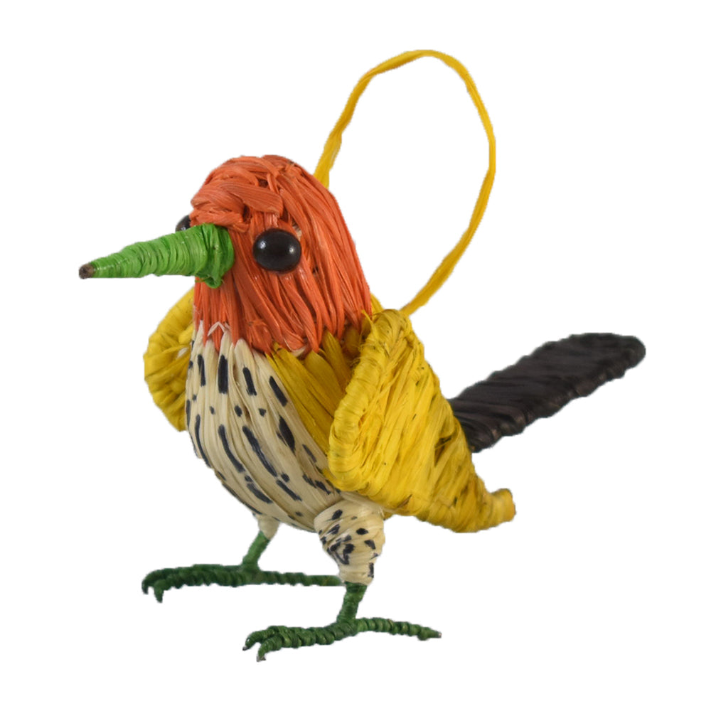 COLORFUL SONG BIRD - FAIR TRADE CHRISTMAS TREE ORNAMENT - WOVEN BY PERUVIAN AMAZON ARTISAN - Amazon Ecology