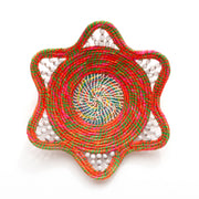 Fuschia and Green Decorative Basket - Fair Trade and Handwoven by artisan from Peruvian Amazon - Amazon Ecology
