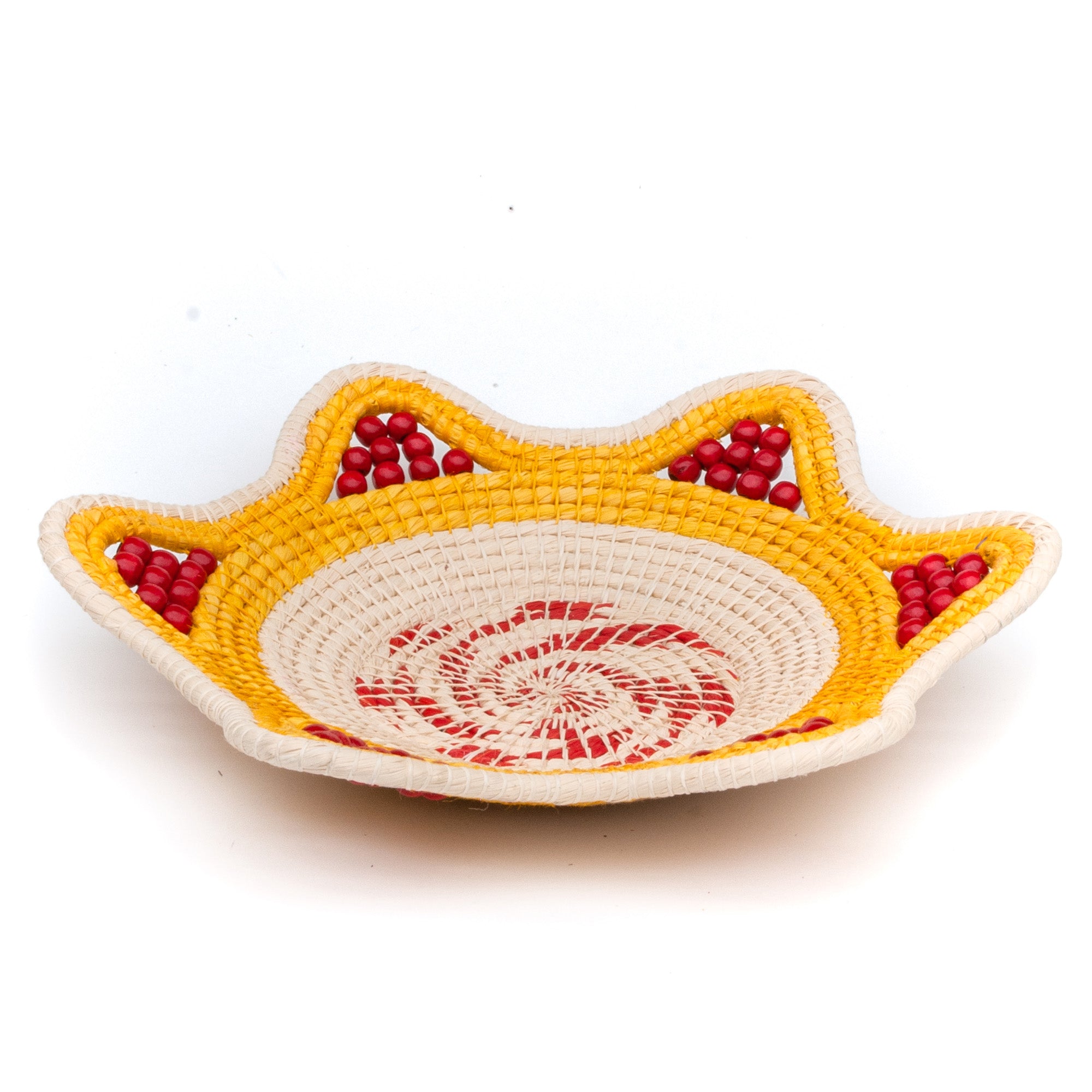 Candy Cane and Lemon Decorative Basket - Handwoven and Fair Trade - Amazon Ecology