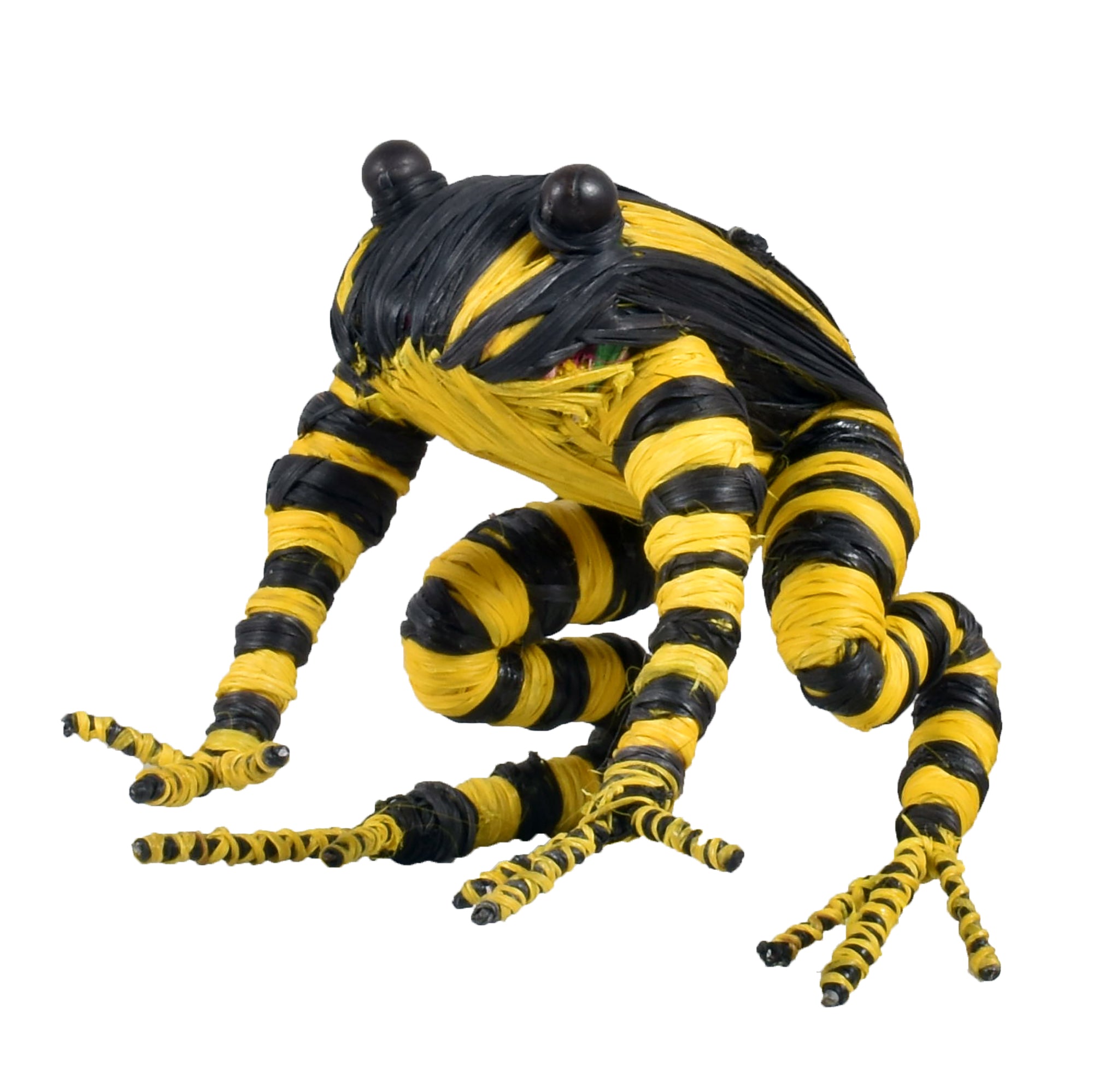 WOVEN POISON-ARROW FROG FAIR-TRADE CHRISTMAS TREE ORNAMENT FROM THE PERUVIAN AMAZON