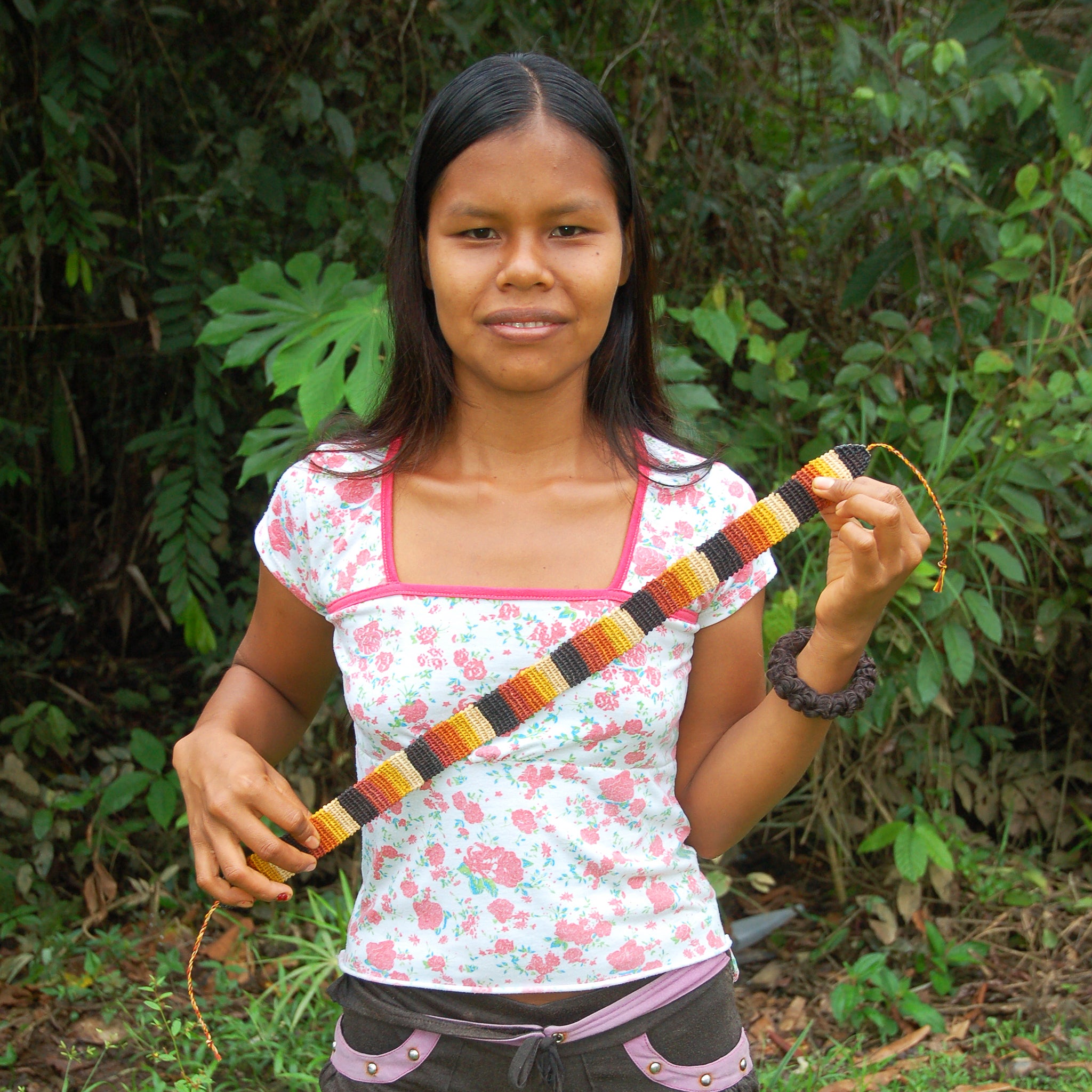 Fair-trade Hand-made Hat band - coral snake patterns - made by Peruvian Amazon artisans - Amazon Ecology