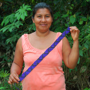 Fair-trade Hand-made Hat band - Purple and black chevron pattern - HB15A - Amazon Ecology