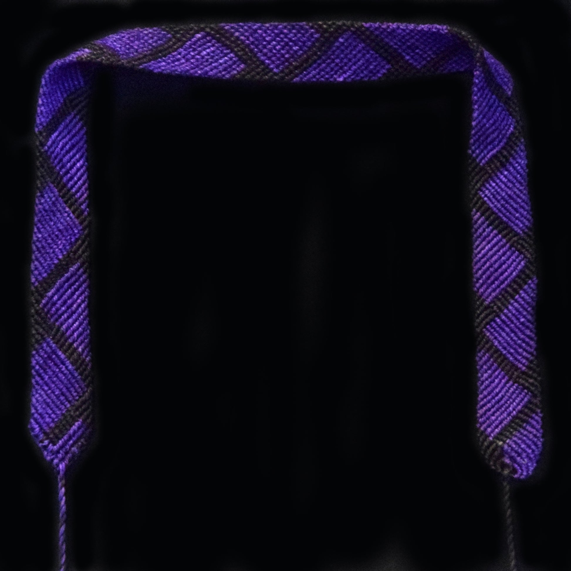 Fair-trade Hand-made Hat band - Purple and black chevron pattern - HB15A - Amazon Ecology