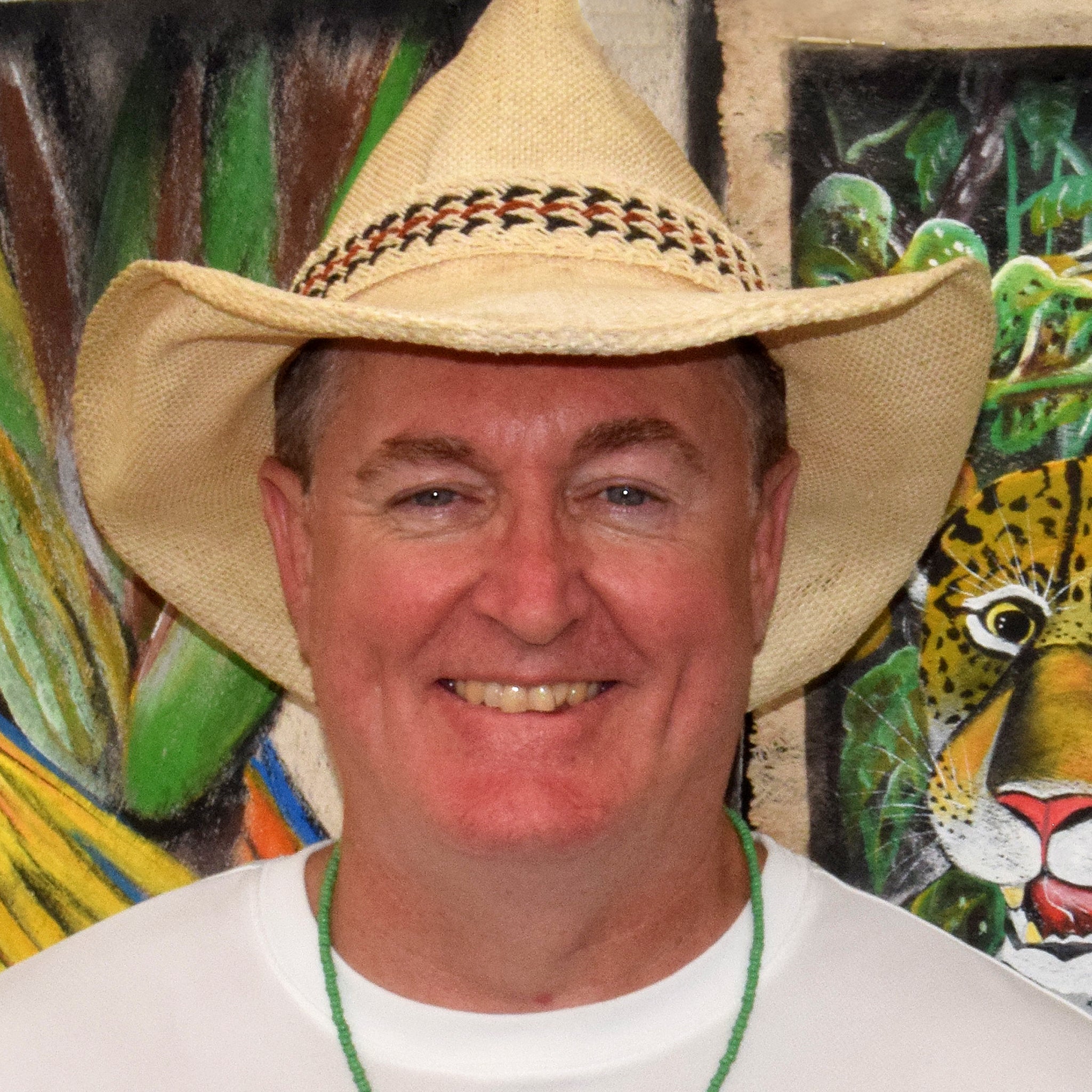 Fair-trade Hand-made Hat band - white herringbone shushupe - made by Peruvian Amazon artisan - Amazon Ecology