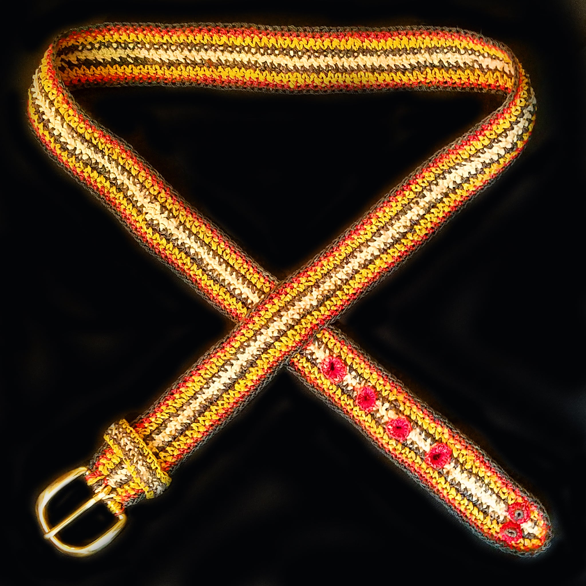 FAIR -TRADE HAND-MADE BELT (BT06A) BUSHMASTER - SHUSHUPE PATTERN 1- WOVEN BY PERUVIAN AMAZON ARTISAN - Amazon Ecology