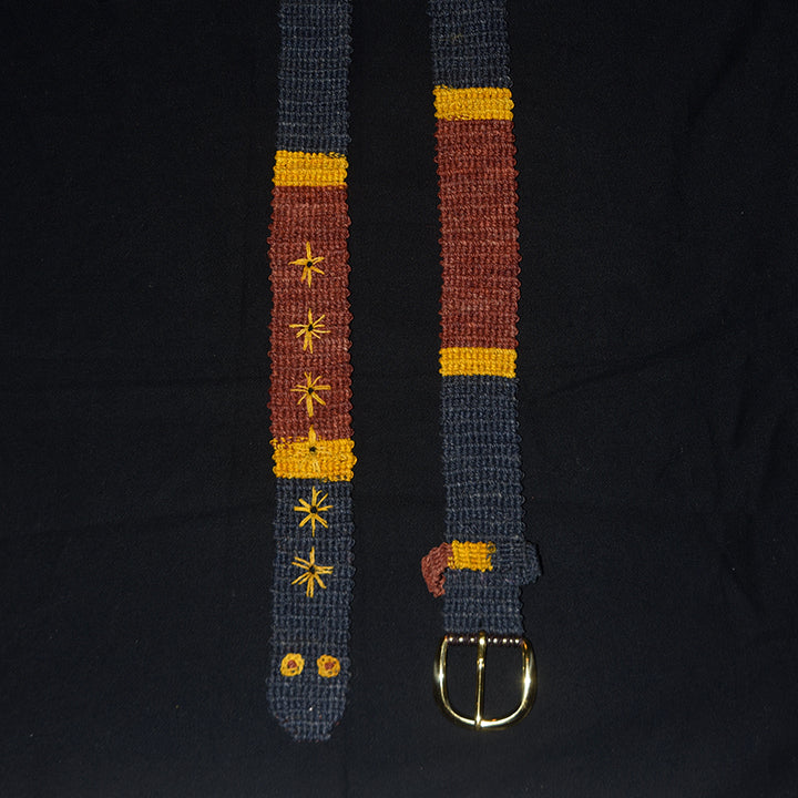 FAIR -TRADE HAND-MADE BELT - BLACK, YELLOW & MAROON CORAL SNAKE - WOVEN BY PERUVIAN AMAZON ARTISAN - Amazon Ecology