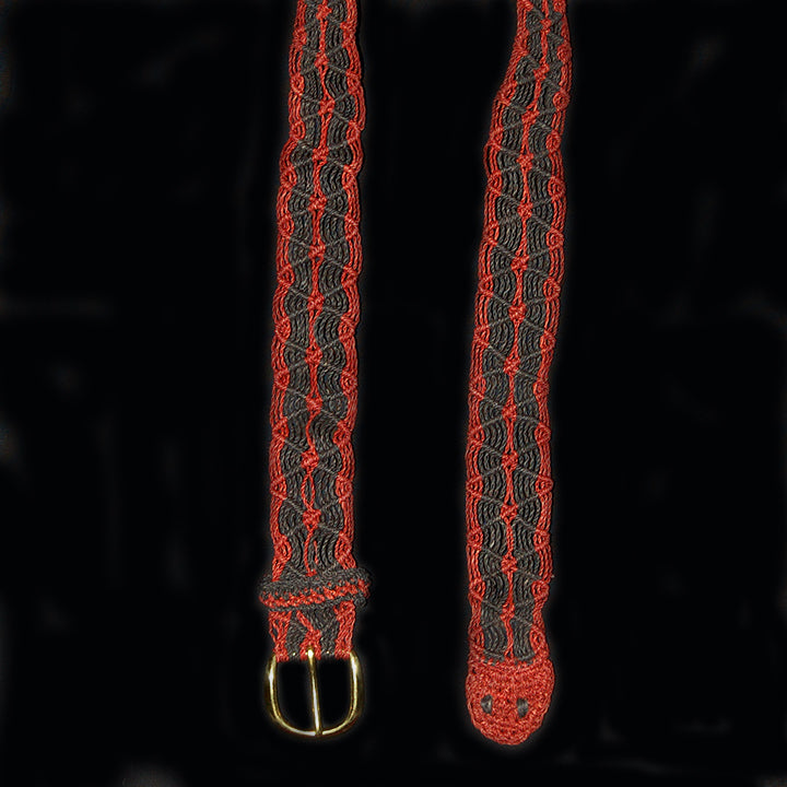 FAIR -TRADE HAND-MADE BELT - RED AND BLACK BOA PATTERN- WOVEN BY PERUVIAN AMAZON ARTISAN - Amazon Ecology