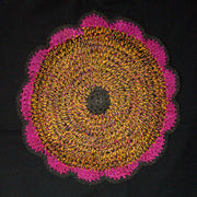 Woven hot pad (trivet) and center piece with blended color cat's eye - Amazon Ecology