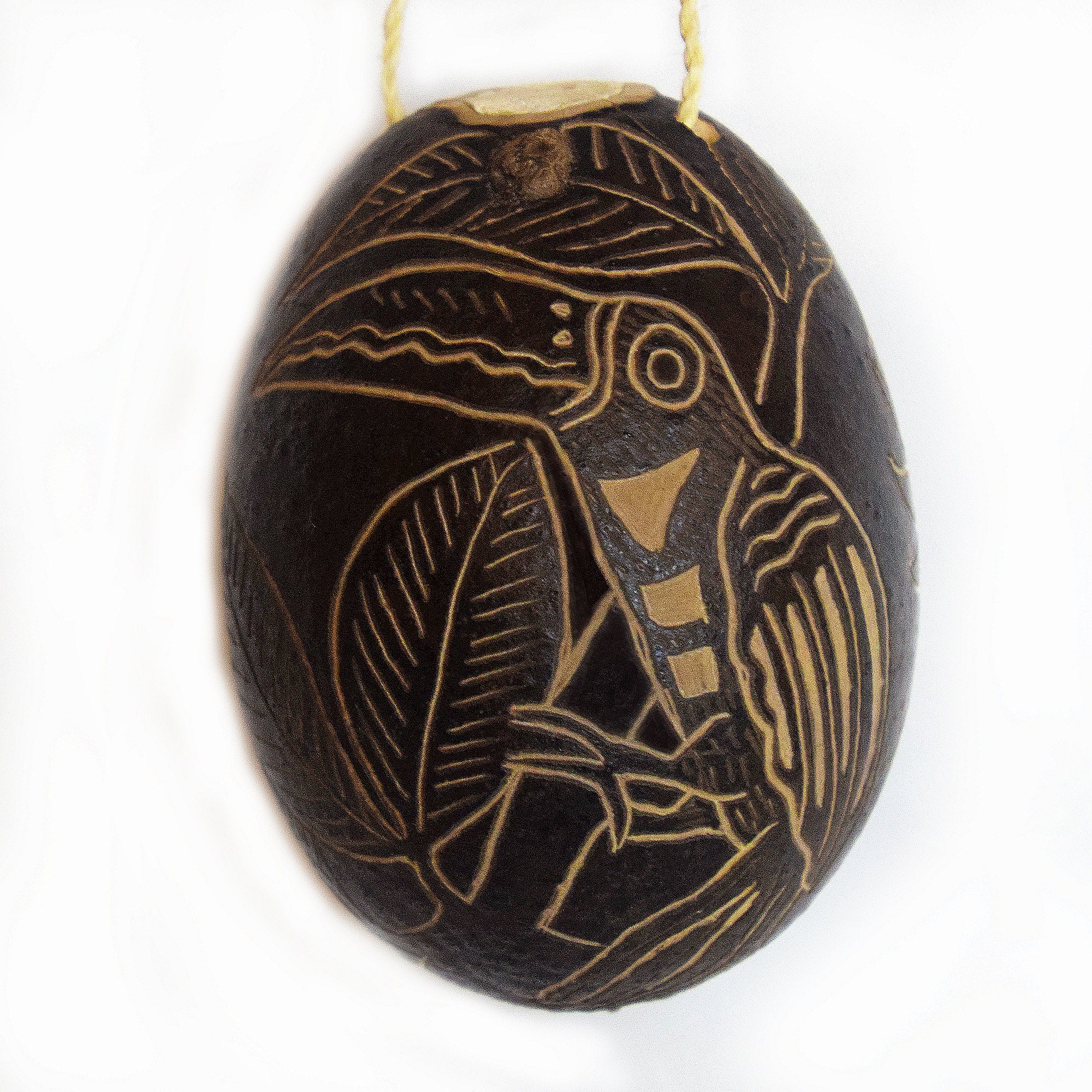 Toucan and Aracari Bird Calabash Christmas tree ornament and hand rattle - Amazon Ecology