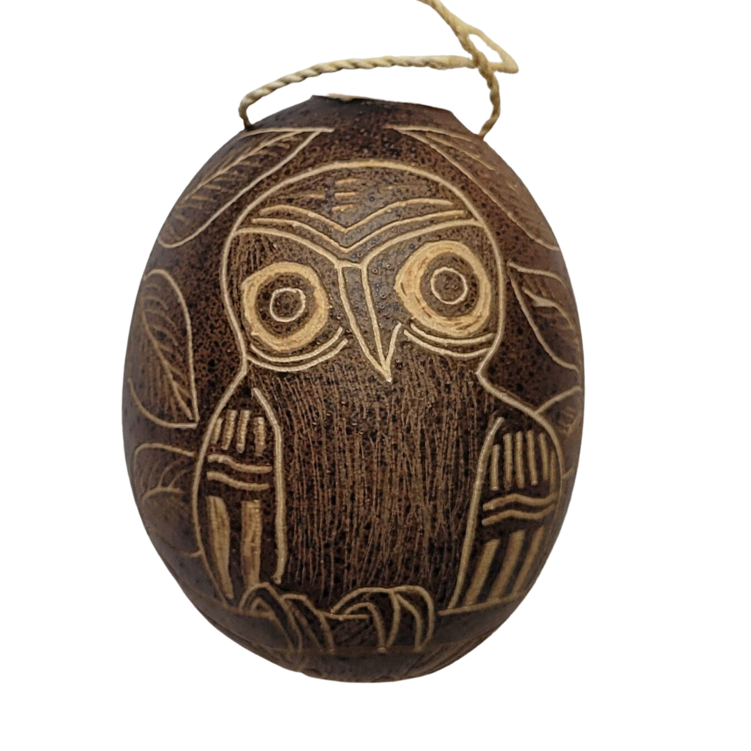Owl Bird Calabash Christmas tree ornament - Amazon Ecology