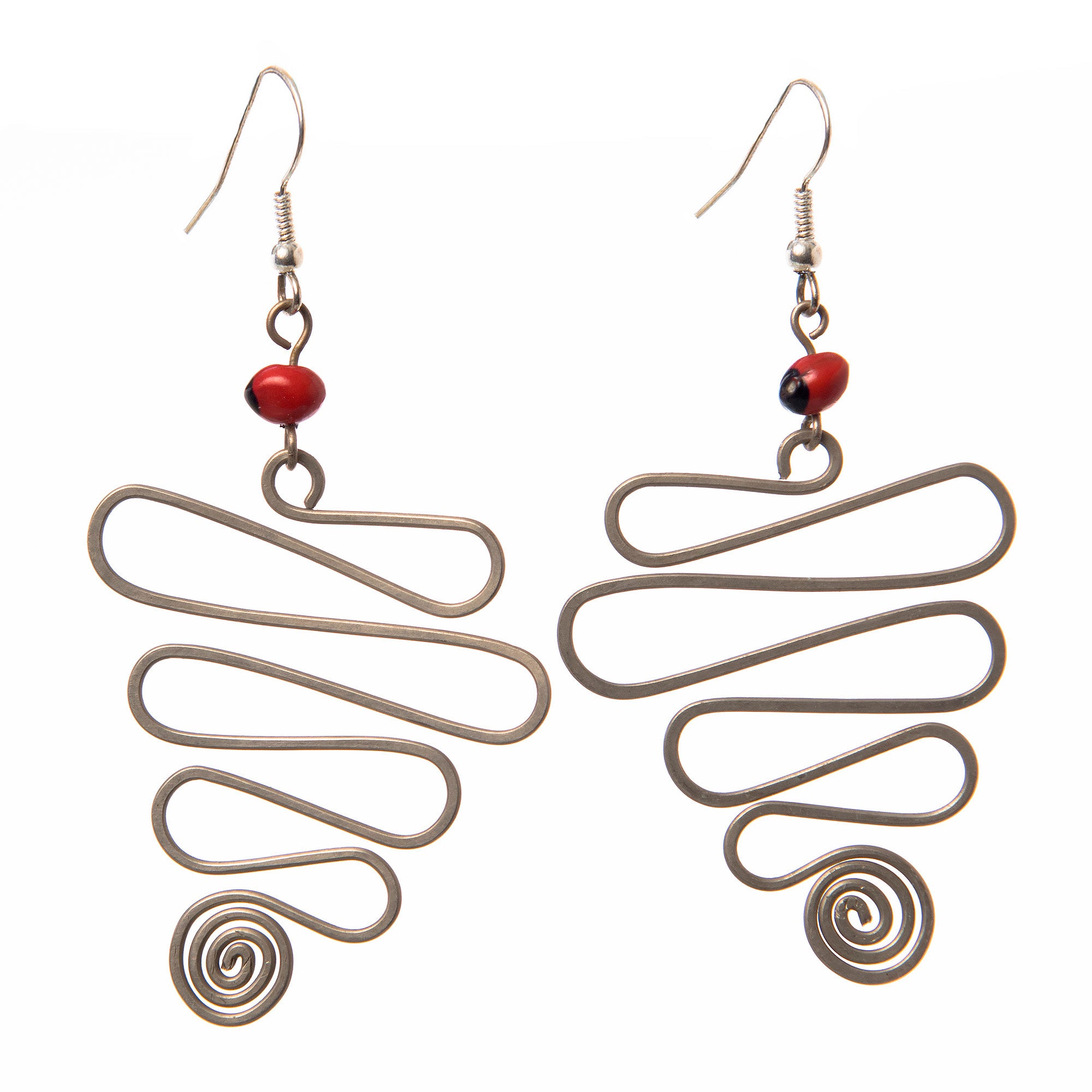 Silver Wire Earrings with Fun Designs