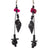 Periwinkle Shell, Black and Pink Dangling Earrings