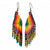 Hanging Bead Earrings, Long Leaf Shape, Rainbow of Colors