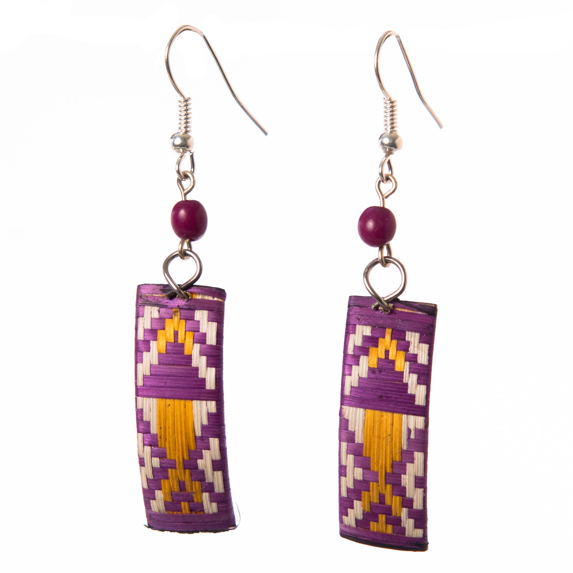 Cana Flecha Rectangular Earrings - made by Peruvian Amazon artisan