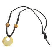 Oyster white shell and açaí seed macrame necklace - Amazon Ecology