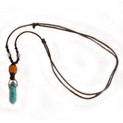 Ayahuasca vine and turquoise macrame necklace - Amazon Ecology