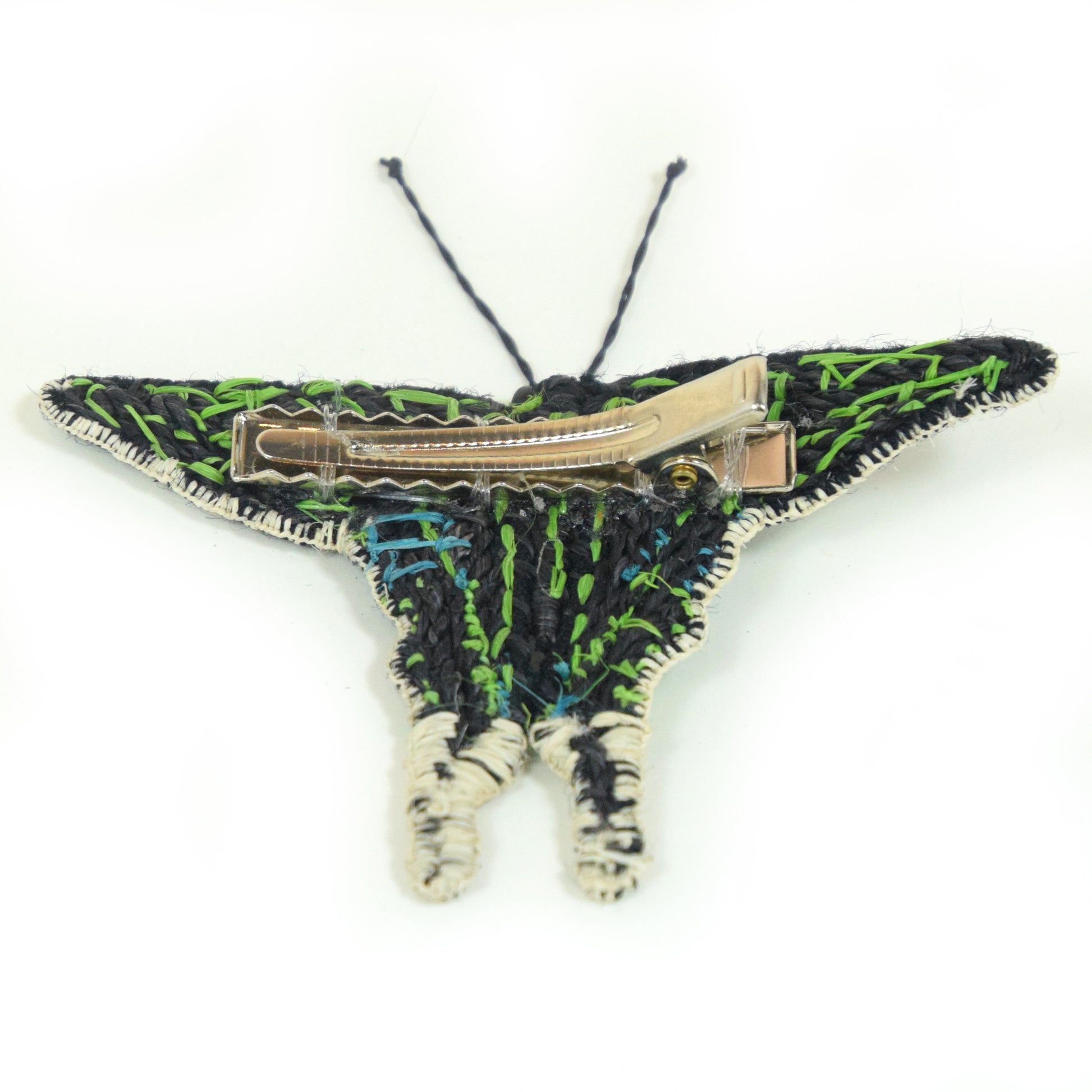 Woven butterfly hair clip barrettes and hat fascinators - Amazon Ecology